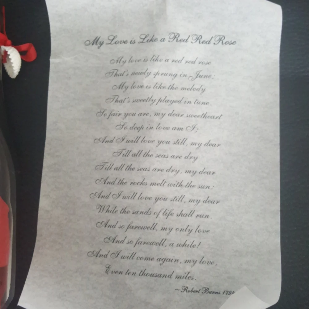 Message in a bottle.  Sweet Valentine...